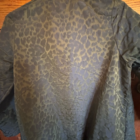 Christopher & Banks Olive Leopard-Print Trench Coat - Picture 6 of 9